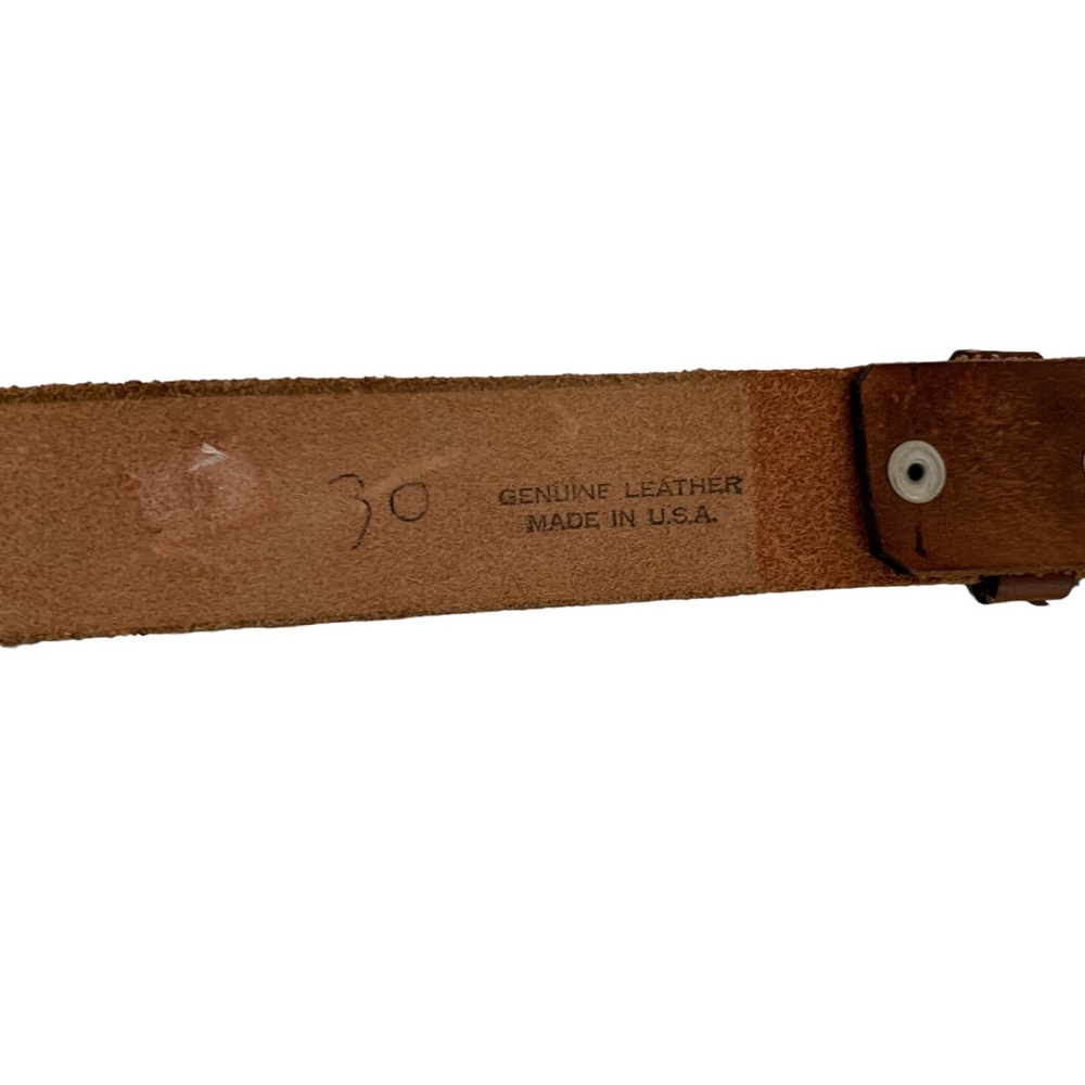 Vintage Tooled Bluegrass Music Brown Leather Belt Size 30 Made in USA - Picture 8 of 10